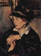 Anton Faistauer Portrat einer Dame mit dunklem Hut oil on canvas